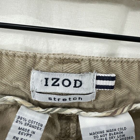 Izod Tan Corduroy Cord Pants Womens Size 8 Stretch Academia Fall Neutral Y2K - Picture 3 of 11